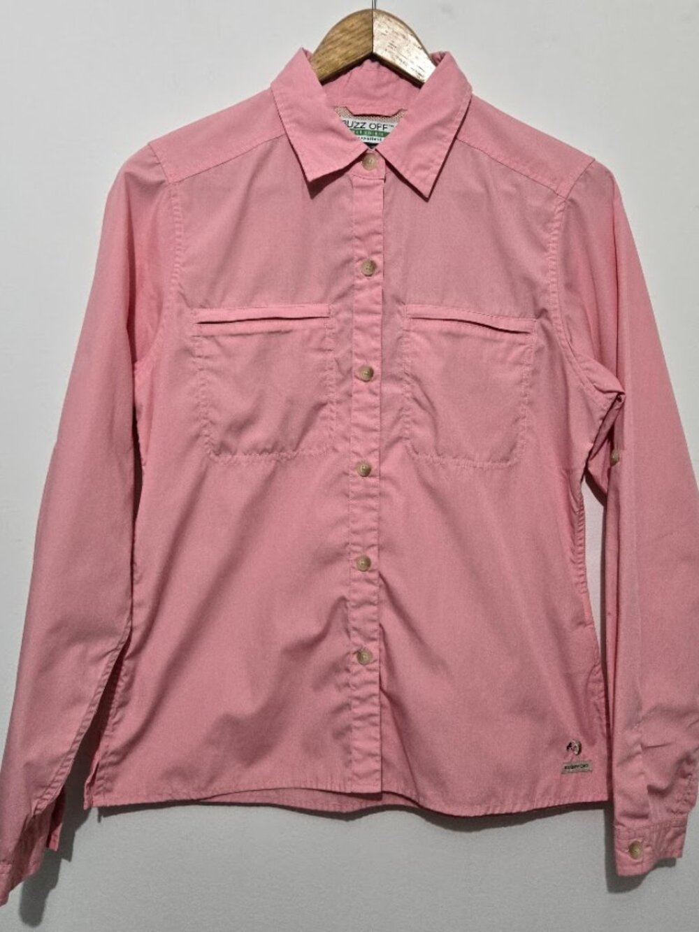 Exofficio Buzz Off Womens Button Up Shirt Size S Pink Air Vented Hiking Fishing